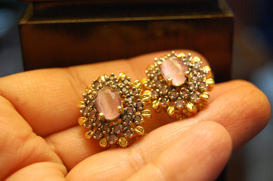 PINK ZIRCON EARRINGS