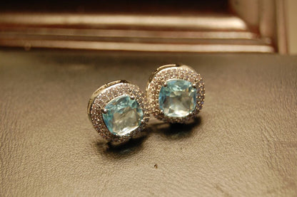 AMERICAN DIAMONDS AQUAMARINE STUDS