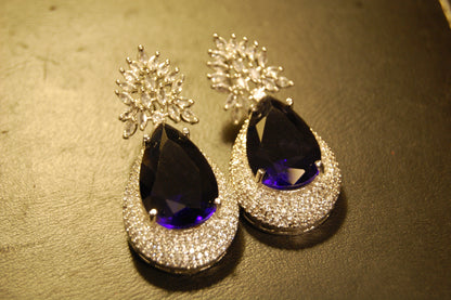 PURPLE AMETHYST ZIRCON EARRINGS
