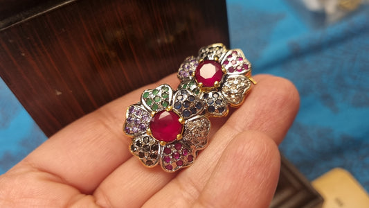 MULTI FLORAL EARRINGS