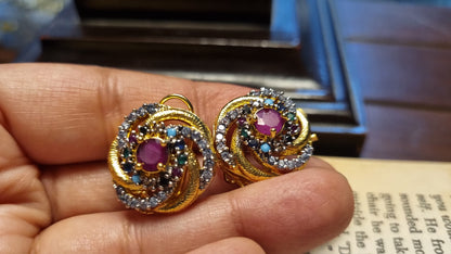ELEGANT RED & MULTI EARRINGS
