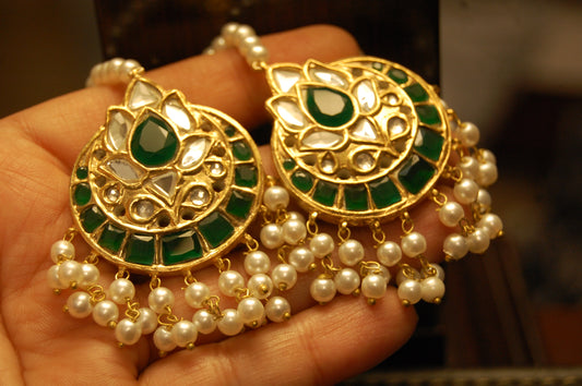 GREEN & KUNDAN EARRINGS
