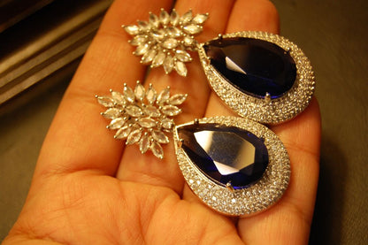 SAPPHIRE BLUE ZIRCON EARRINGS