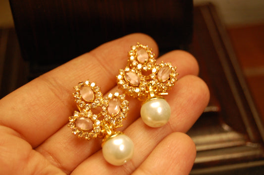 PINK & PEARL EARRINGS