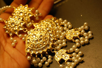KUNDAN & PEARLS MAGAR EARRINGS