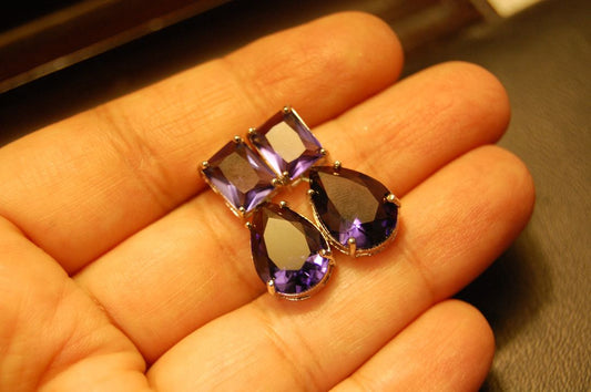 PURPLE DROP EARRINGS
