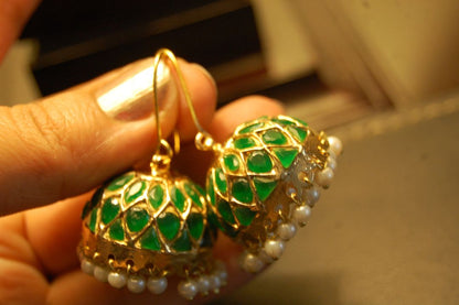 GREEN JHUMKAS