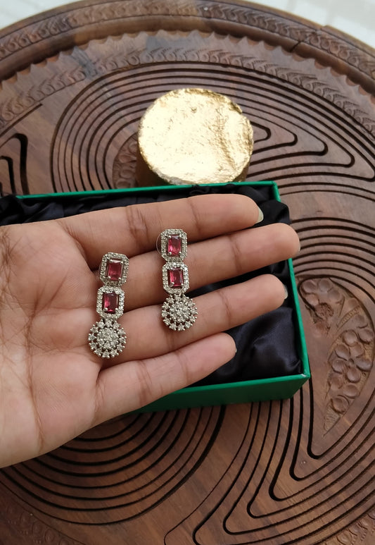 RED ZIRCON EARRINGS