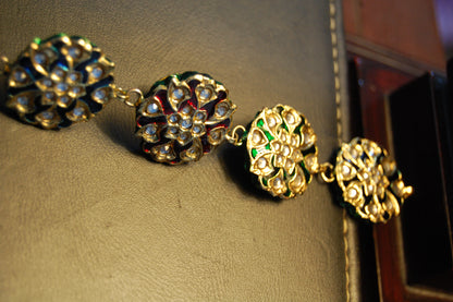 KUNDAN & MEENA BUTTON PATTI
