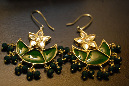GREEN CHAAND TAARA EARRINGS