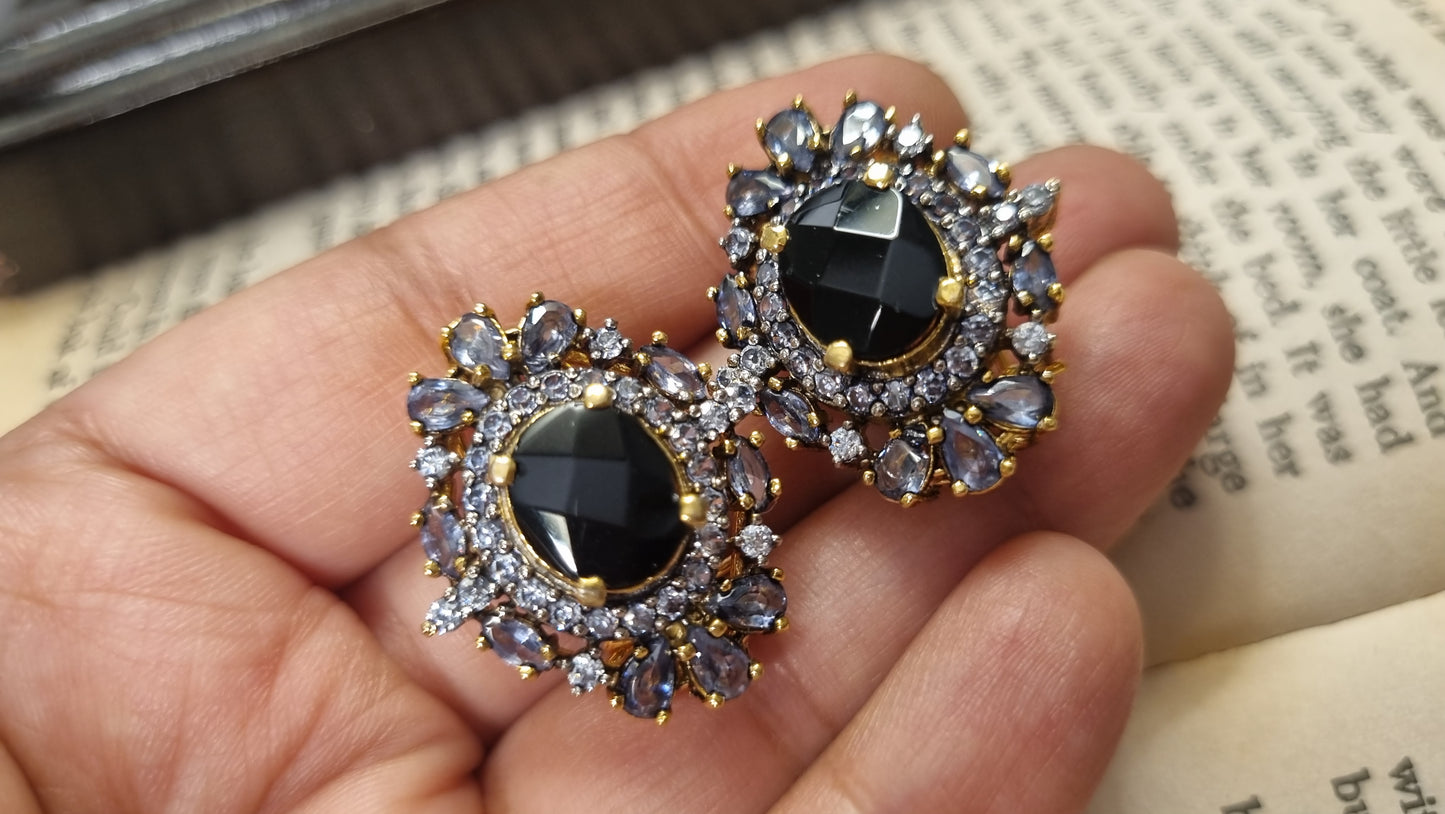 BLACK GREY EARRINGS