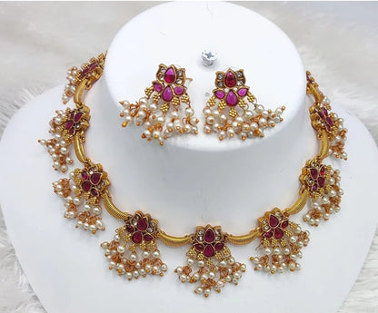 ELEGANT SOUTH INDIAN NECKLACE SET
