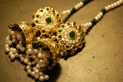 TRADITIONAL GREEN & KUNDAN JHUMKAS