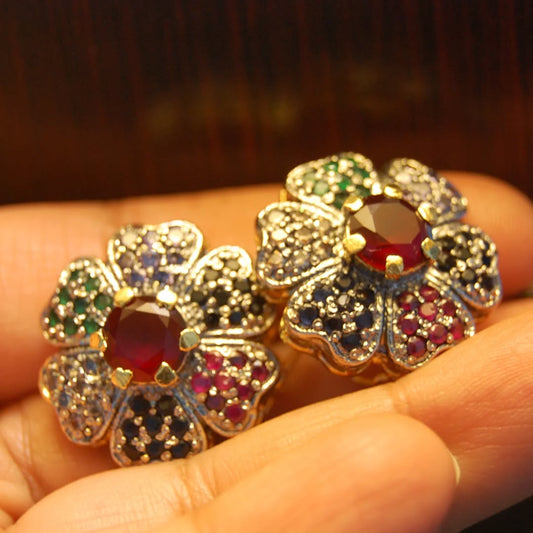 MULTI FLORAL EARRINGS