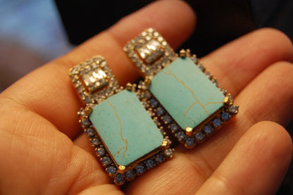 FEROZA & ZIRCON EARRINGS