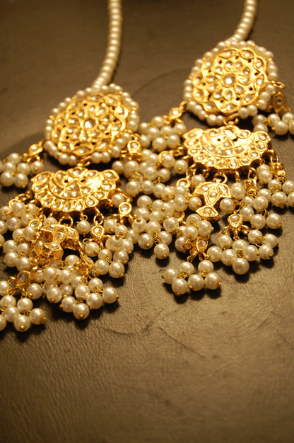 KUNDAN & PEARLS MAGAR EARRINGS