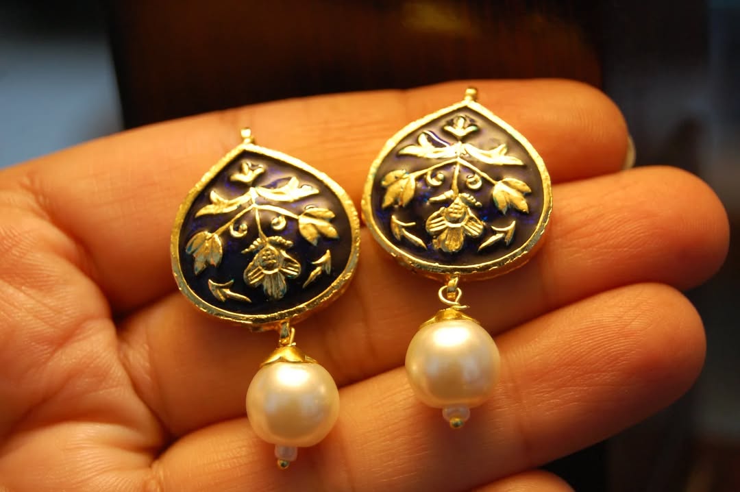 BLUE MEENA EARRINGS