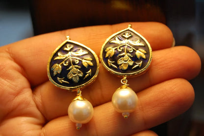 BLUE MEENA EARRINGS