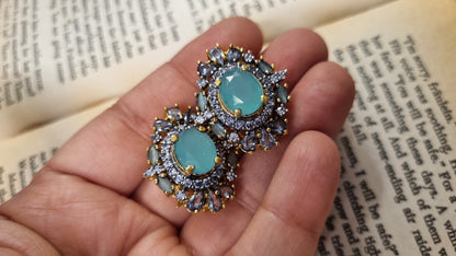 JADE GREEN ZIRCON EARRINGS