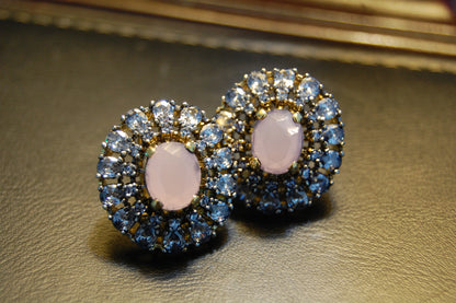 PINK & ZIRCON EARRINGS