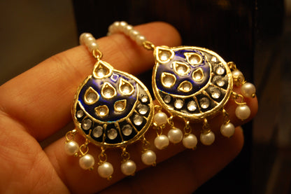 BLUE MEENA & KUNDAN EARRINGS