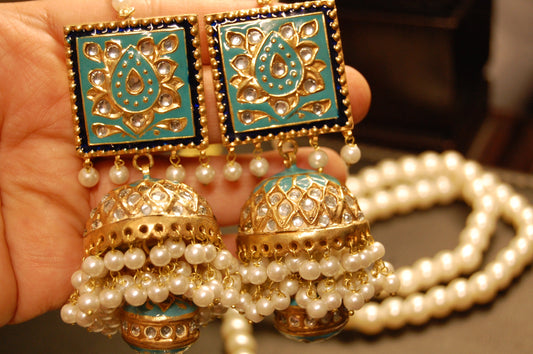 KUNDAN & FEROZA JHUMKAS