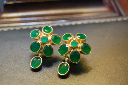 GREEN FLORAL EARRINGS