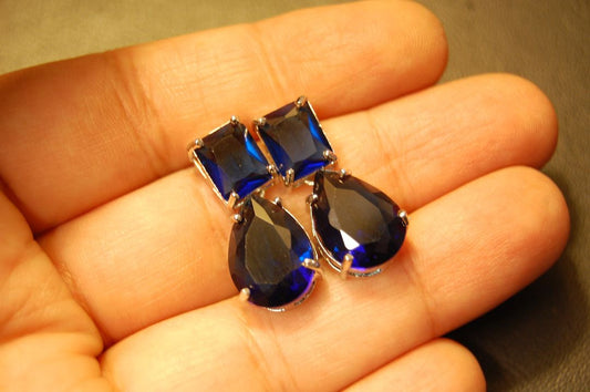SAPPHIRE BLUE DROP EARRINGS