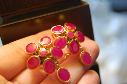 RED FLORAL EARRINGS