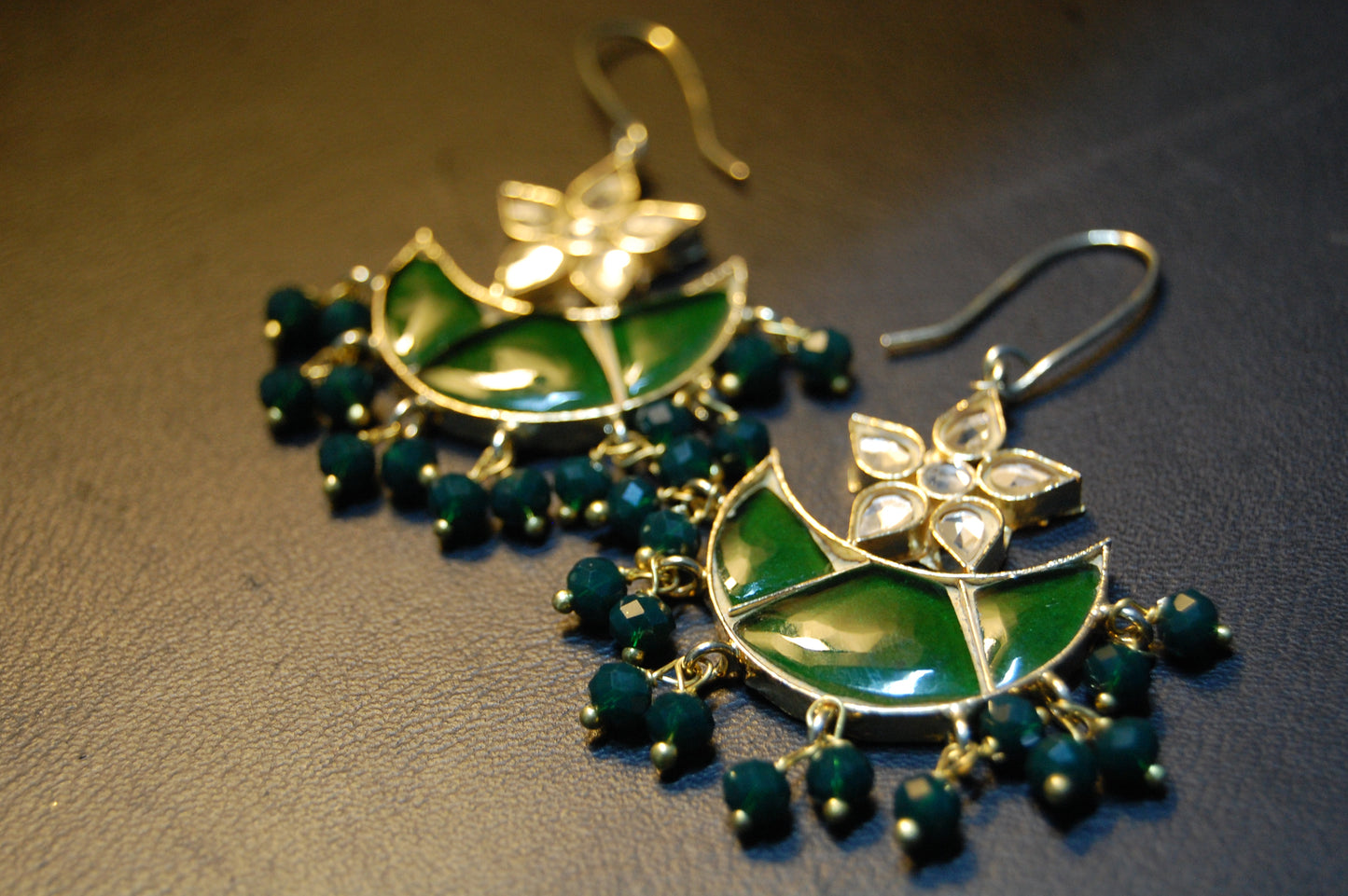 GREEN CHAAND TAARA EARRINGS