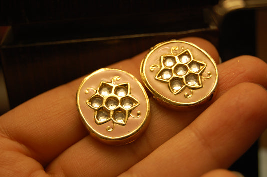 PINK MEENA & KUNDAN EARRINGS