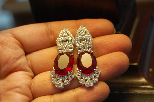 RED ZIRCON EARRINGS