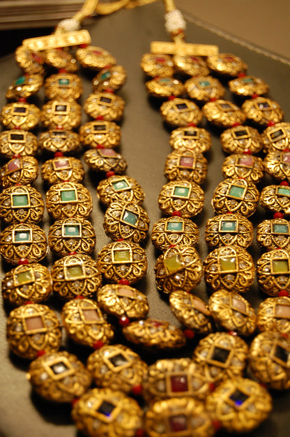 3 LAYERED MALA WITH MULTI STONES