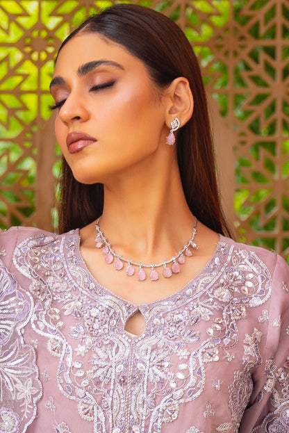 ELEGANT AMERICAN DIAMOND SET WITH RUBY RED