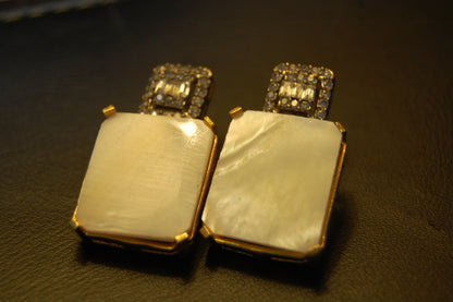 MOTHER OF PEARL & ZIRCON EARRINGS