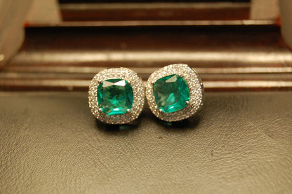 AMERICAN DIAMONDS & SEA GREEN STUDS