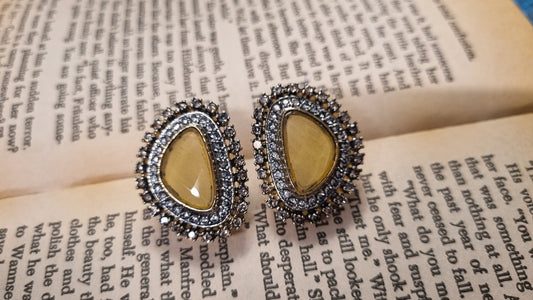 YELLOW AND ZIRCON EARRINGS
