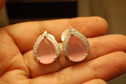 ELEGANT ZIRCON & PINK  EARRINGS