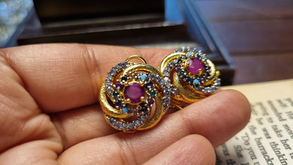 ELEGANT RED & MULTI EARRINGS
