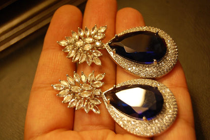 SAPPHIRE BLUE ZIRCON EARRINGS