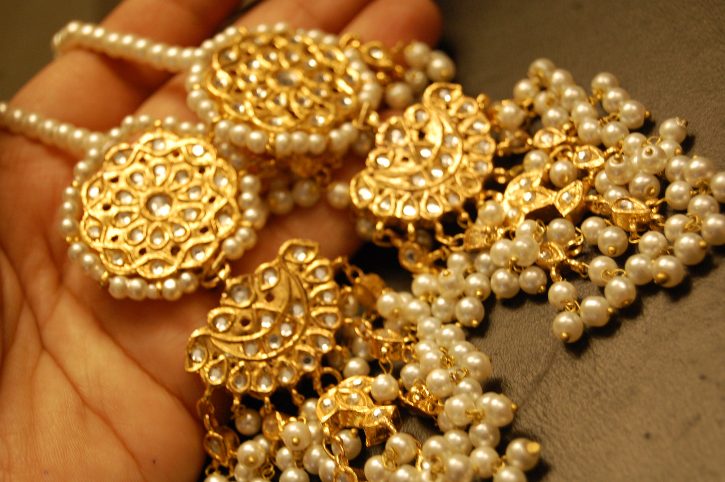 KUNDAN & PEARLS MAGAR EARRINGS