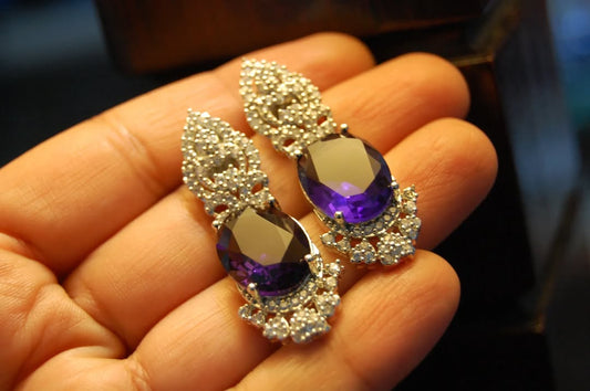 PURPLE ZIRCON EARRINGS