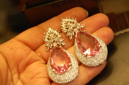 PINK ZIRCON EARRINGS