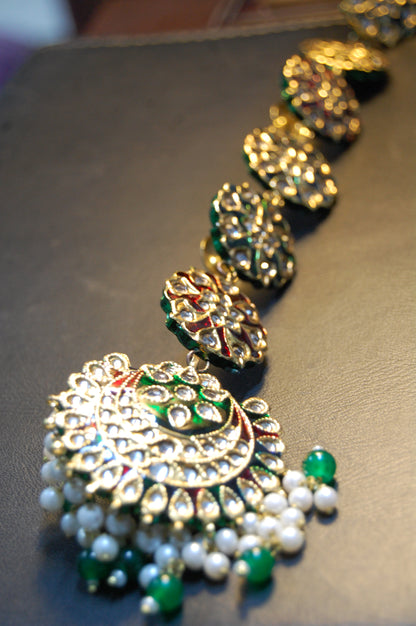KUNDAN & MEENA BUTTON PATTI