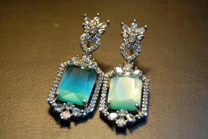 JADE GREEN ZIRCON EARRINGS