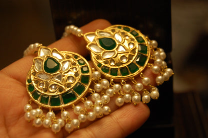 GREEN & KUNDAN EARRINGS
