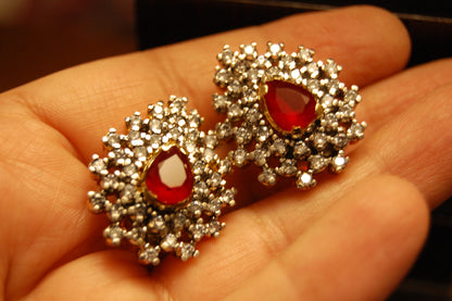 RED ZIRCON EARRINGS