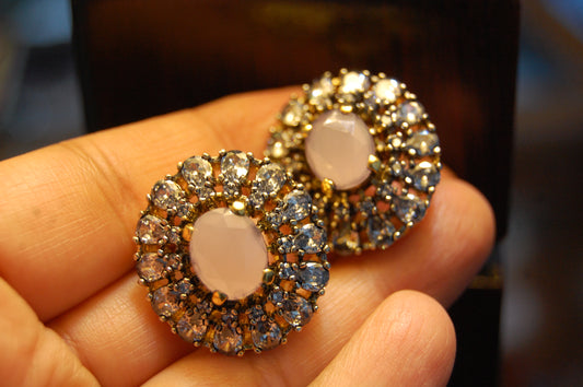 PINK & ZIRCON EARRINGS