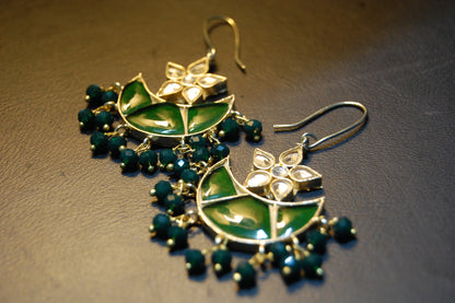 GREEN CHAAND TAARA EARRINGS