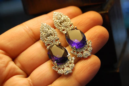 PURPLE ZIRCON EARRINGS